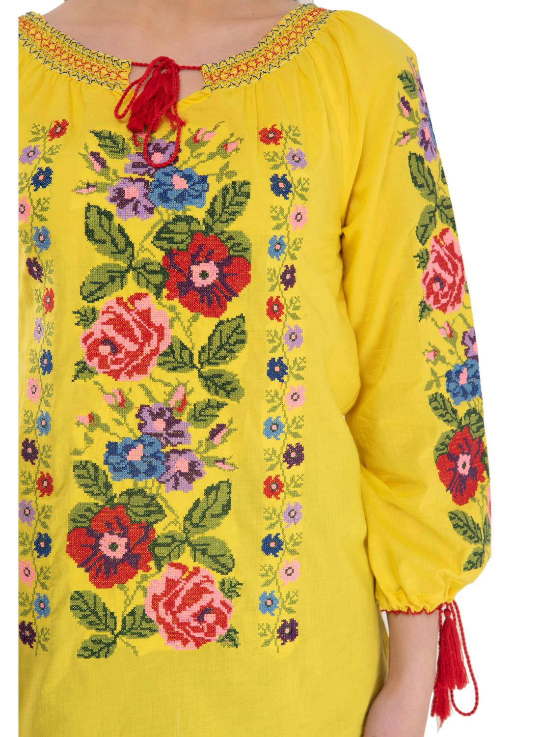 Casual Regular Sleeves Embroidered Women Multicolor Top