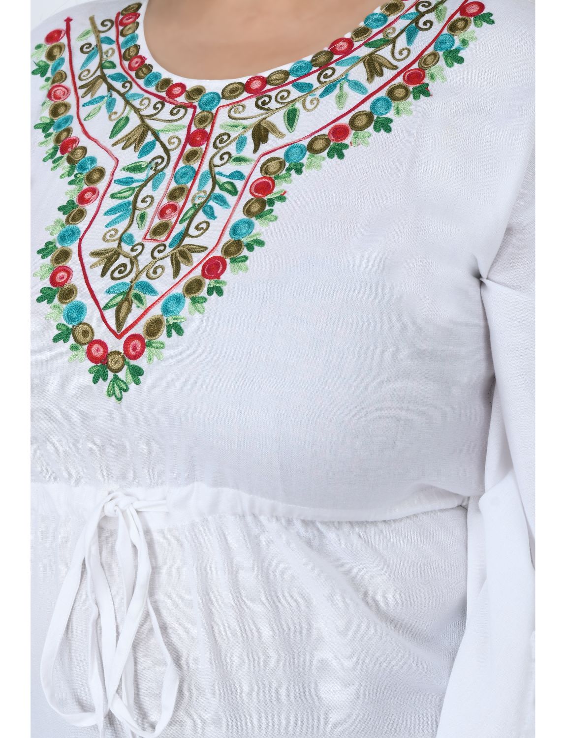 Floral Embroidered Kaftan Dress