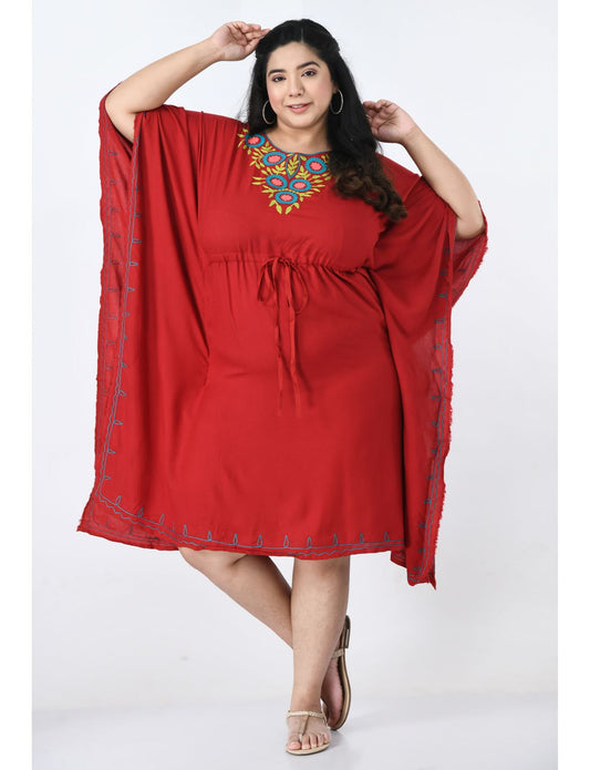 Bright Red Kaftan Dress