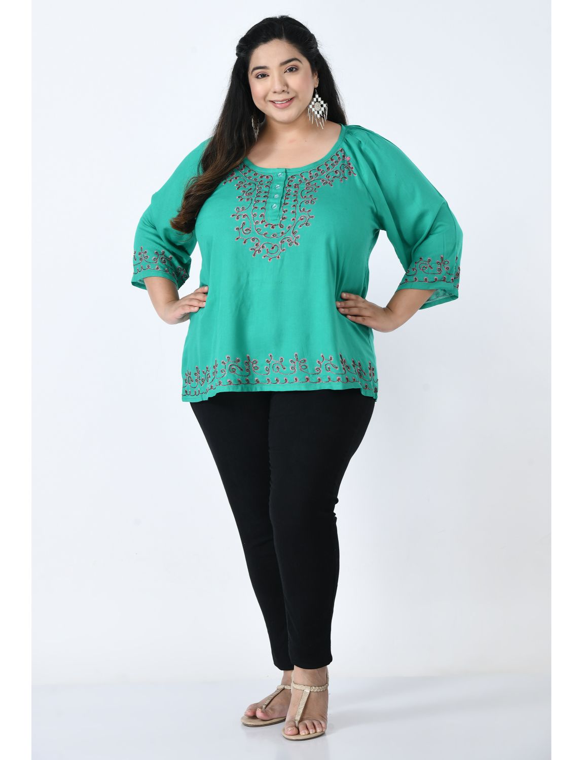 Plus Size Embroidered Top