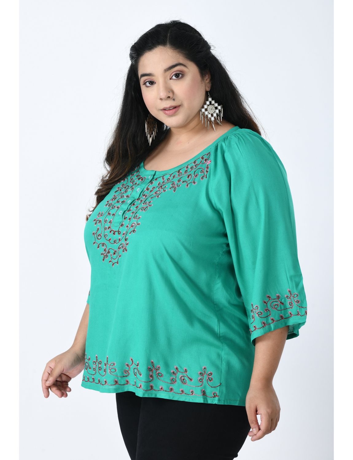 Plus Size Embroidered Top