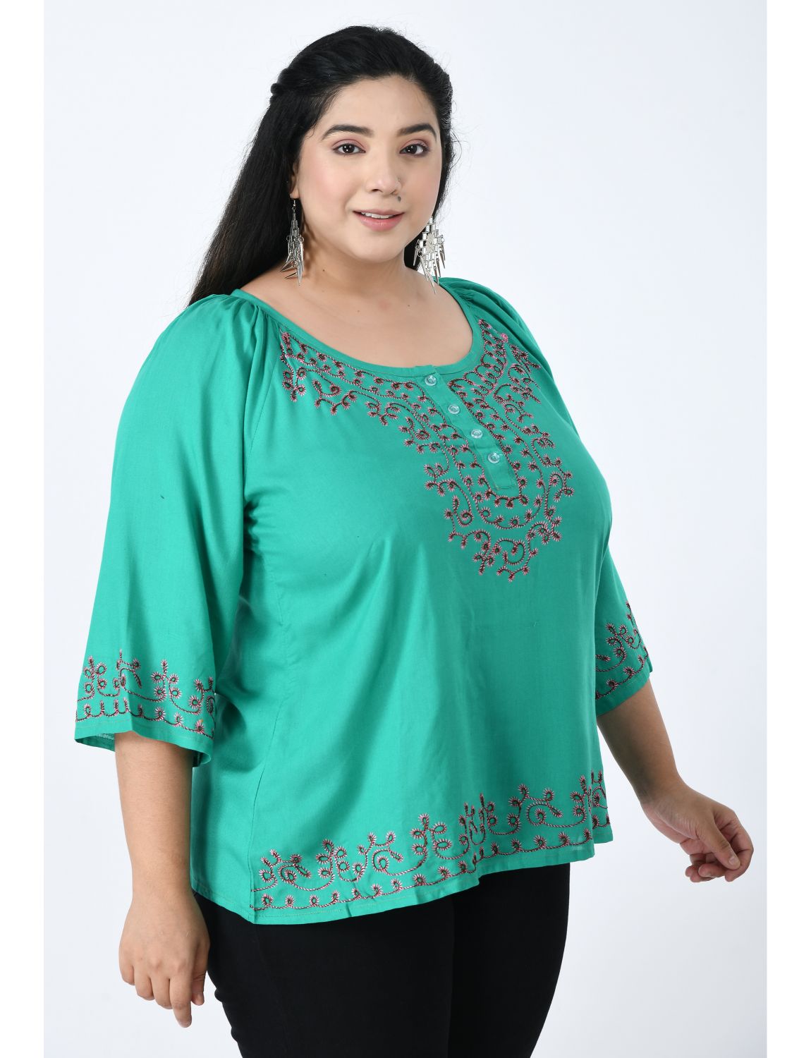 Plus Size Embroidered Top