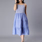 Shoulder Straps Sleeveless Pure Cotton Smocked & Tiered Fit & Flare Dress