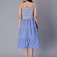 Shoulder Straps Sleeveless Pure Cotton Smocked & Tiered Fit & Flare Dress