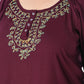 Plus Size Ethnic Motifs Embroidered Top