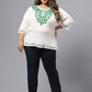 Plus Size Floral Embroidered V-Neck Top