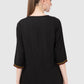 Women Top Black Casual Regular Fit 3/4 Sleeve