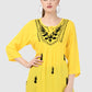 Women Top Yellow Casual Regular Fit and Flare 3/4 Sleeve
