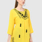 Women Top Yellow Casual Regular Fit and Flare 3/4 Sleeve