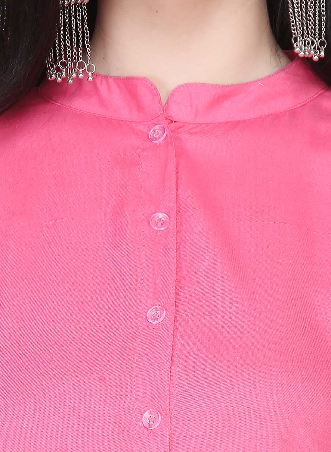 Women Top Pink Casual Regular Fit and Flare 3/4 Sleeve