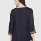 Women Top Navy Blue Party Wear Fit and Flare 3/4 Sleeve