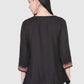 Women Top Black Party Wear Fit and Flare 3/4 Sleeve