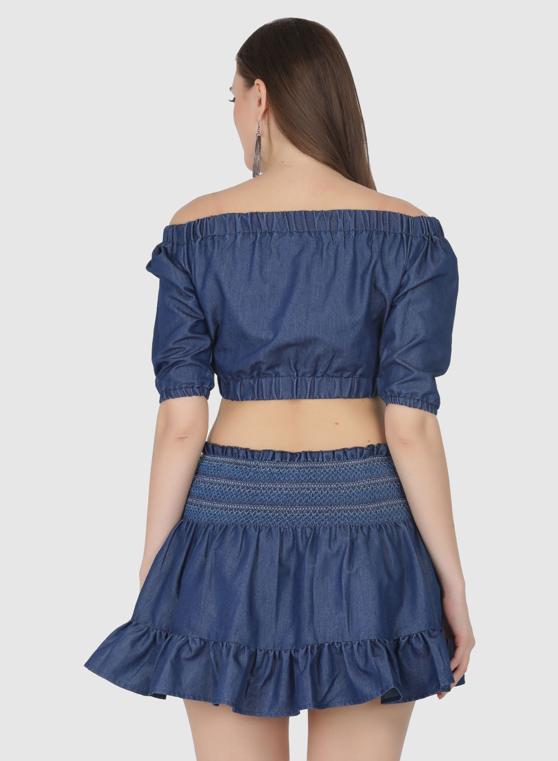 Women Skirt Top Denim Party Wear Fit And Flare