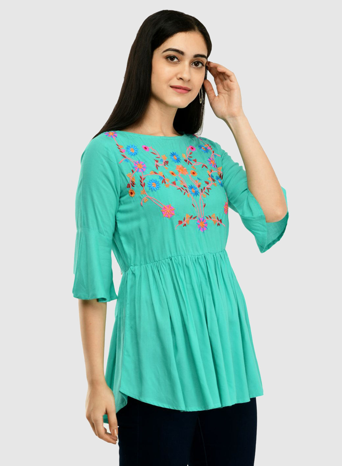 Women Top Til Casual Regular Bell Sleeve