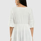 Women Top White Casual Regular Bell Sleeve