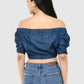 Women Top Solid Denim Casual Regular Fit