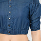 Women Top Solid Denim Casual Regular Fit