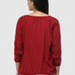 Women Top Maroon Casual Regular Fit 3/4 Sleeve