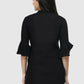 Women Top Black Fit and Flare Bell Sleeve