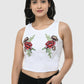 Women Crop Top White Cotton Hosiery