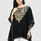 Women Kaftan Top Navy Blue Casual Regular Fit and Flare Embroidery Work