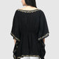 Women Kaftan Top Navy Blue Casual Regular Fit and Flare Embroidery Work