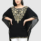 Women Kaftan Top Navy Blue Casual Regular Fit and Flare Embroidery Work