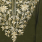 Women Kaftan Top Mehandi Green Casual Regular Fit and Flare Embroidery Work