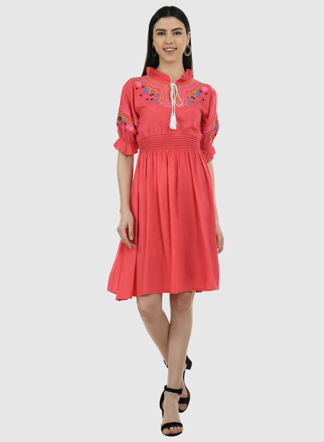 Women Dress Pink Fit and Flare