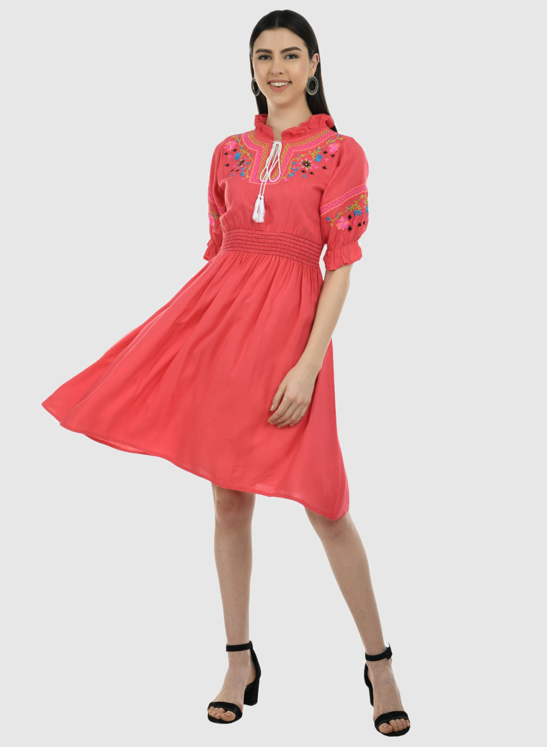 Women Dress Pink Fit and Flare