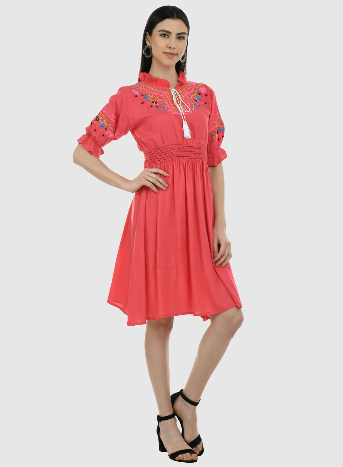 Women Dress Pink Fit and Flare