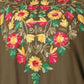 Women Kaftan Top Mehndi Green Casual Regular Fit and Flare Multi color Embroidery Work