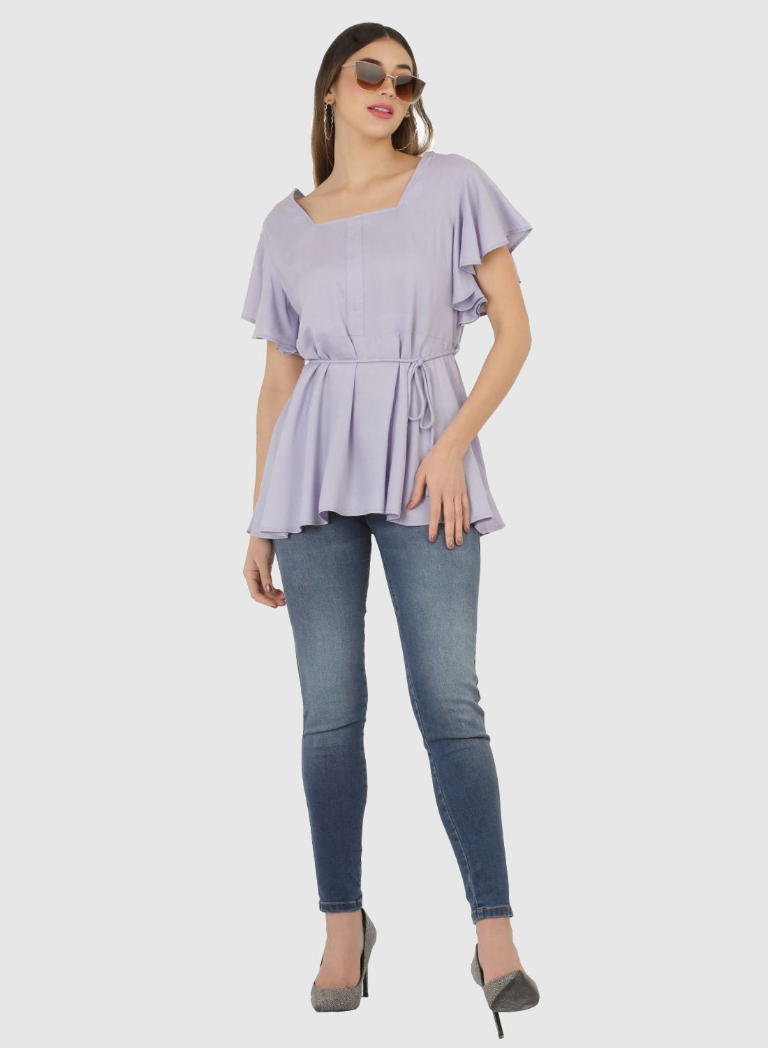 Women Top Purple Regular Fit and Flare