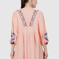 Women Top Pich Rayon Tunic Casual Fit and Flare Puff Sleeve