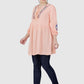 Women Top Pich Rayon Tunic Casual Fit and Flare Puff Sleeve