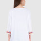 Women Top White Rayon Casual Party Wear 3/4 Sleeve